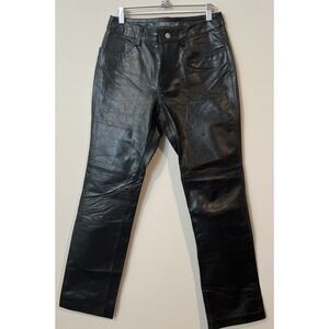 NWT Vintage GAP Black  Bootcut Leather Lined 2000 Y2K Pants Women's size 6